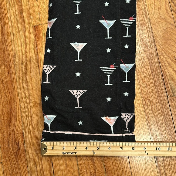 PJ Salvage pajama bottoms, black with martini glasses, size XS or S, soft, cozy. - Picture 5 of 8